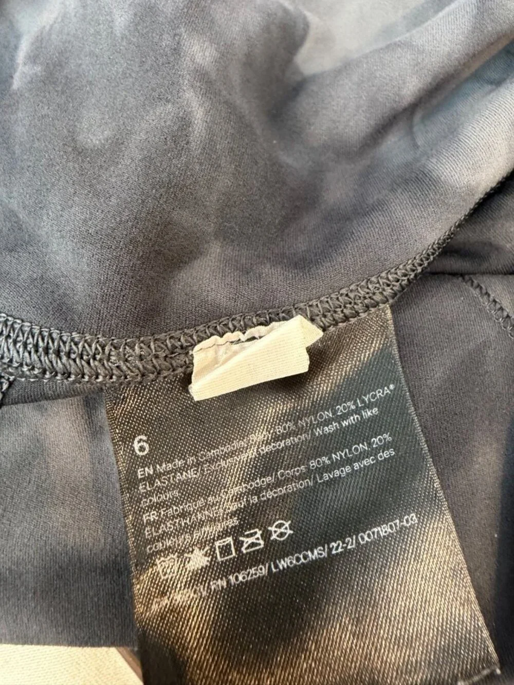 Lululemon Align High Rise Crop Legging Size 6 Diamond Dye Pitch Grey Graphite